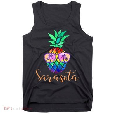 Sarasota Florida Tropical Funny Pineapple Summer Sunglasses Tank Top