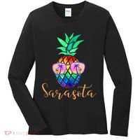 Sarasota Florida Tropical Funny Pineapple Summer Sunglasses Women's Long Sleeve Shirt thumb 0