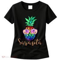 Sarasota Florida Tropical Funny Pineapple Summer Sunglasses Women's T-Shirt thumb 0