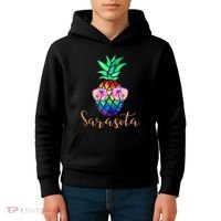 Sarasota Florida Tropical Funny Pineapple Summer Sunglasses Kids Hoodie thumb 4