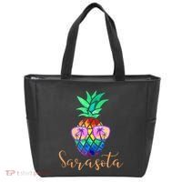 Sarasota Florida Tropical Funny Pineapple Summer Sunglasses Tote Bag thumb 0