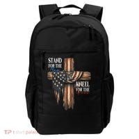 Stand For The Flag Kneel For The Cross Patriotic Christian Backpack thumb 0