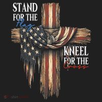 Stand For The Flag Kneel For The Cross Patriotic Christian Beanie thumb 2