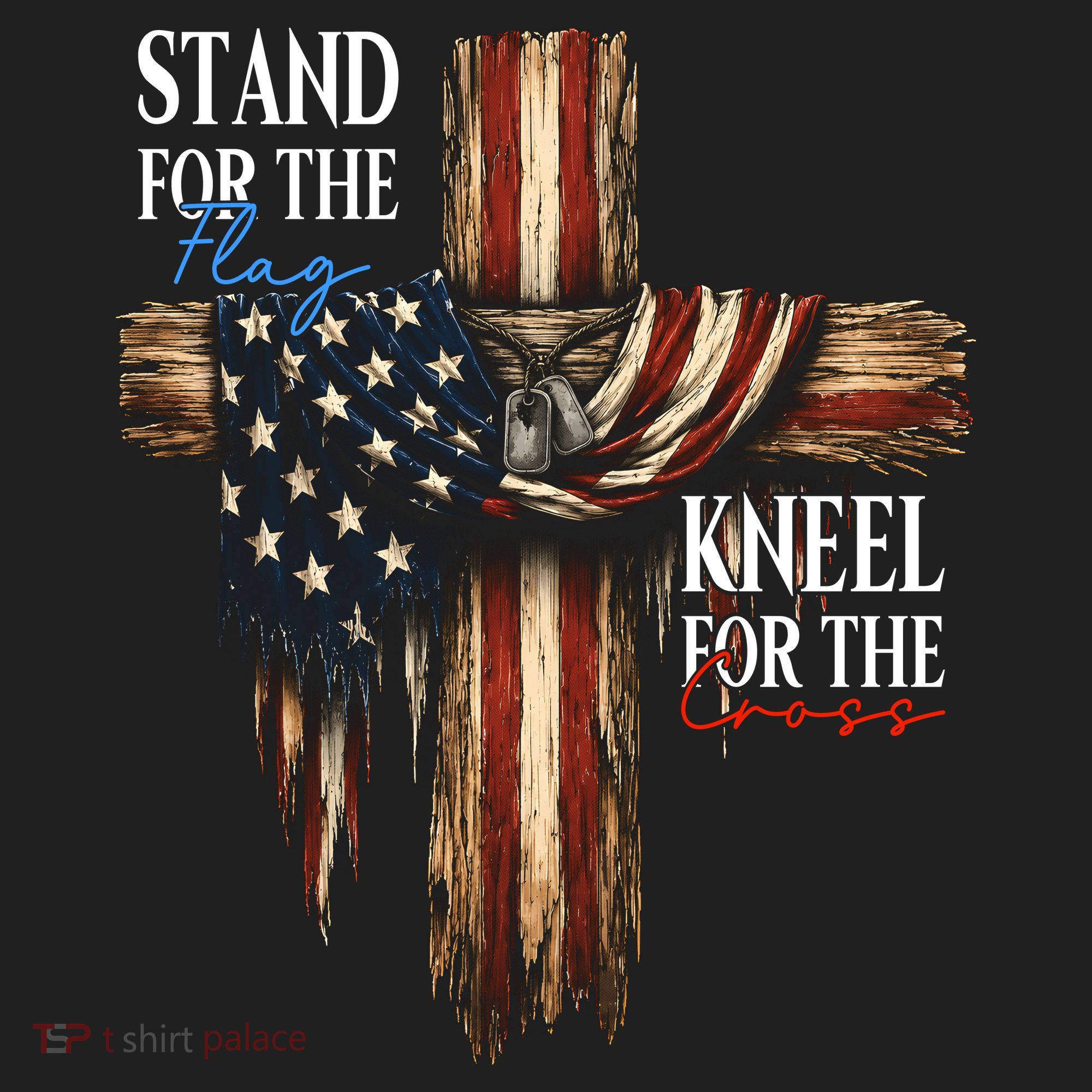 Stand For The Flag Kneel For The Cross Patriotic Christian Beanie