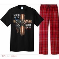 Stand For The Flag Kneel For The Cross Patriotic Christian Pajama Set thumb 0