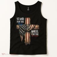Stand For The Flag Kneel For The Cross Patriotic Christian Tank Top thumb 2