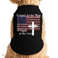 Stand For The Flag, I Kneel At The Cross Patriotic Christian Doggie Tank thumb 0