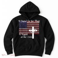 Stand For The Flag, I Kneel At The Cross Patriotic Christian Hoodie thumb 0