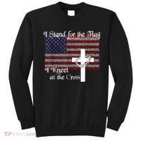 Stand For The Flag, I Kneel At The Cross Patriotic Christian Sweatshirt thumb 0