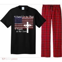 Stand For The Flag, I Kneel At The Cross Patriotic Christian Pajama Set thumb 0