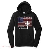 Stand For The Flag, I Kneel At The Cross Patriotic Christian Women's Hoodie thumb 0