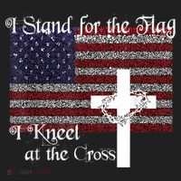 Stand For The Flag, I Kneel At The Cross Patriotic Christian Hat thumb 2