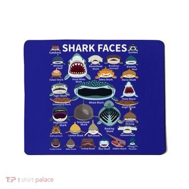 Shark Faces Type Of Shark Shark Faces Of All Kinds Mousepad