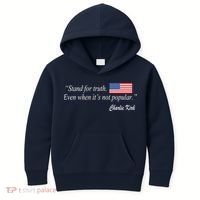 Stand For Truth Even When It's Not Popular Charlie Kirk Kids Hoodie thumb 0
