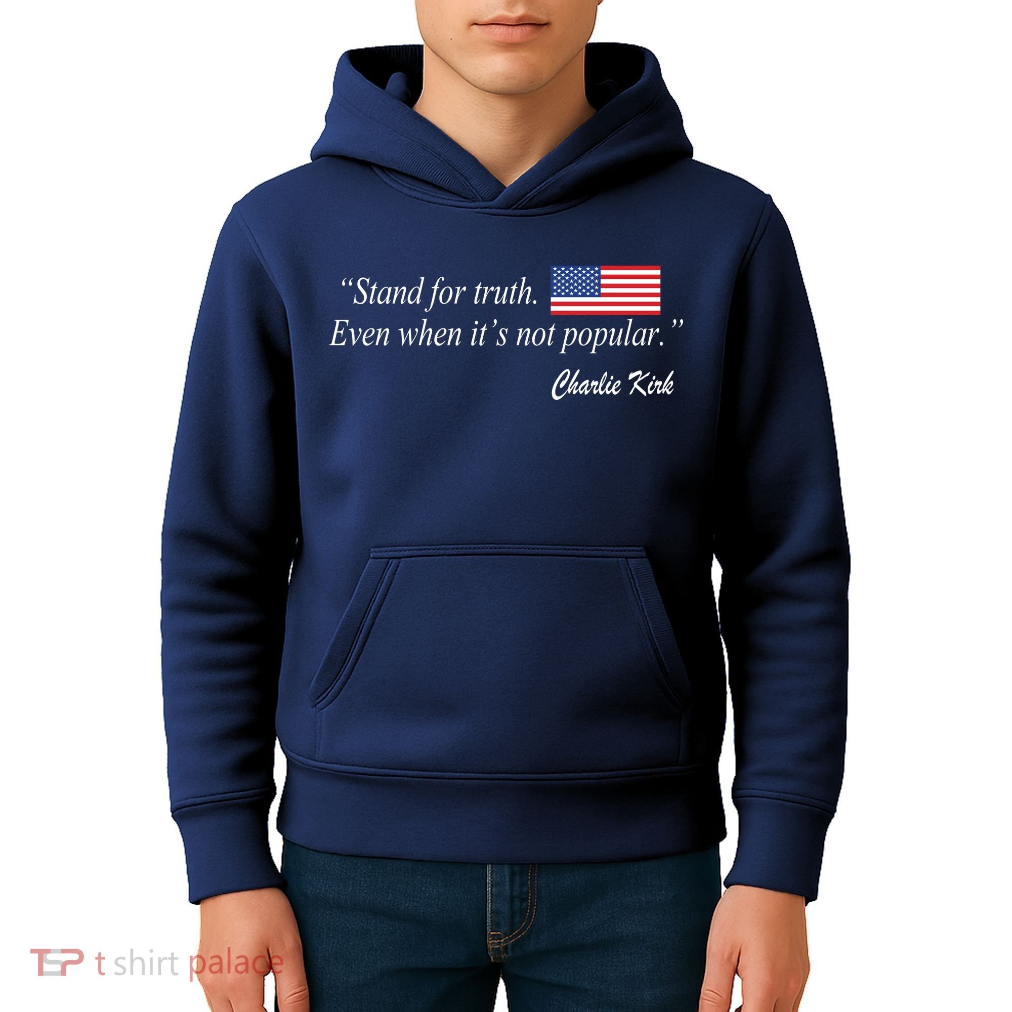Stand For Truth Even When It's Not Popular Charlie Kirk Kids Hoodie