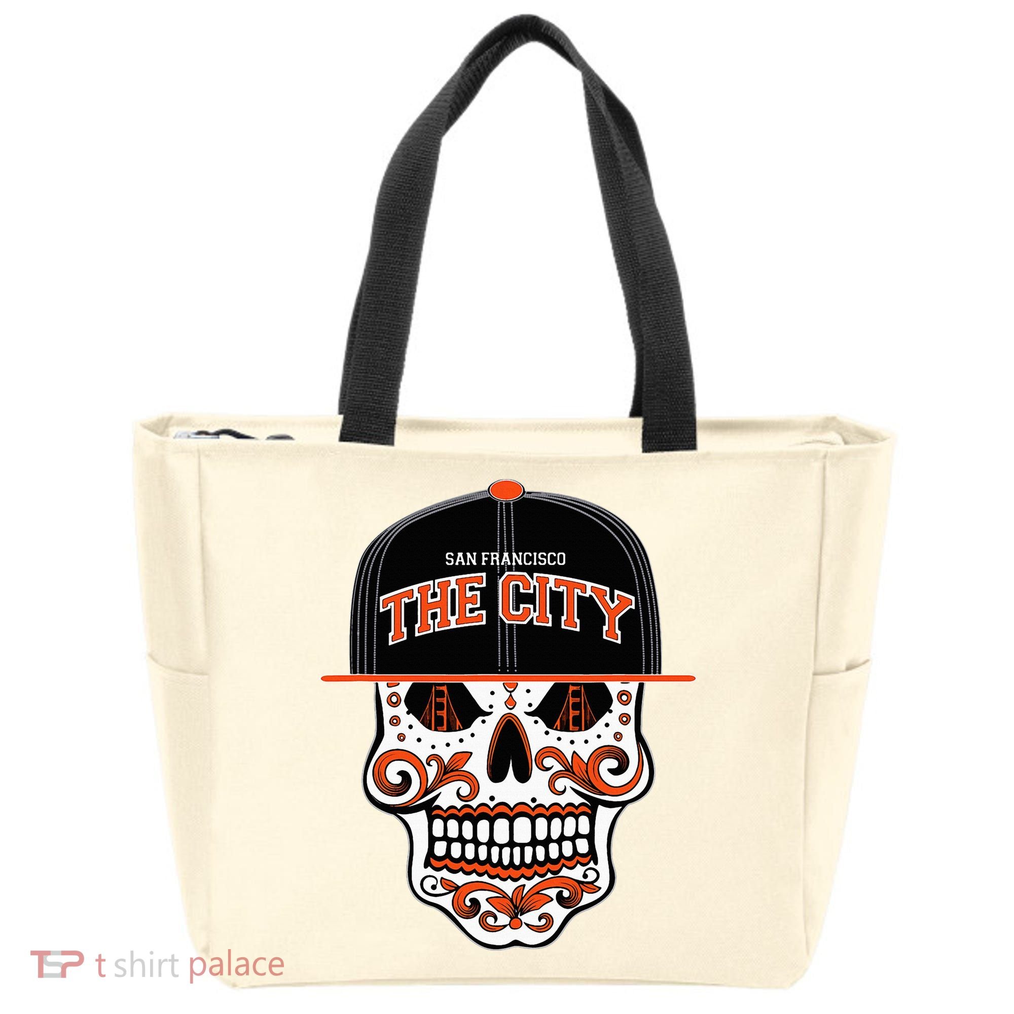 San Francisco The City Sugar Skull Tote Bag