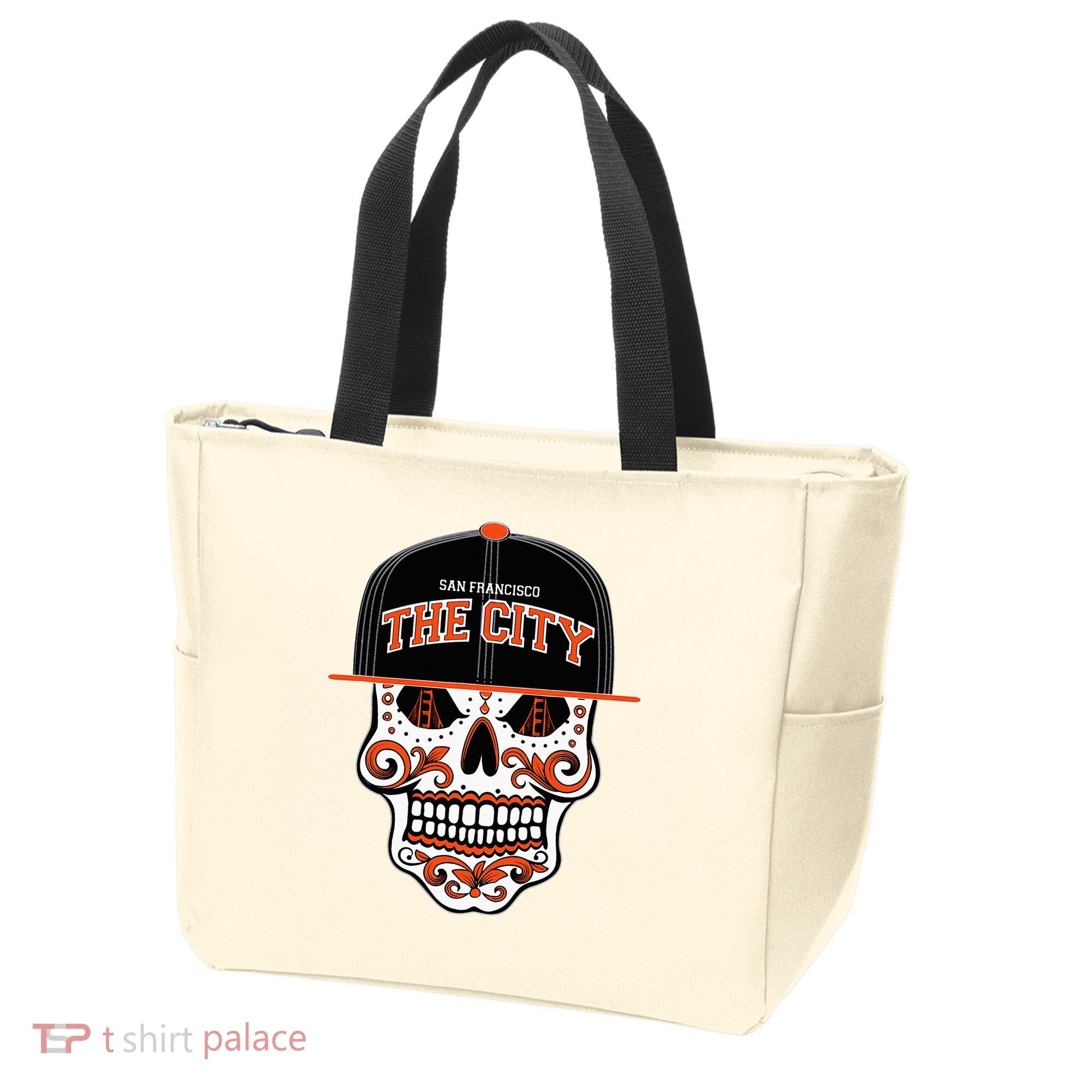 San Francisco The City Sugar Skull Tote Bag