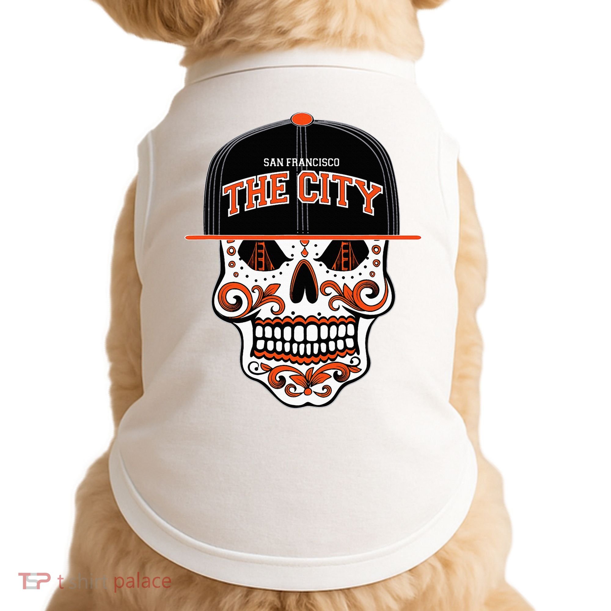 San Francisco The City Sugar Skull Doggie Tank