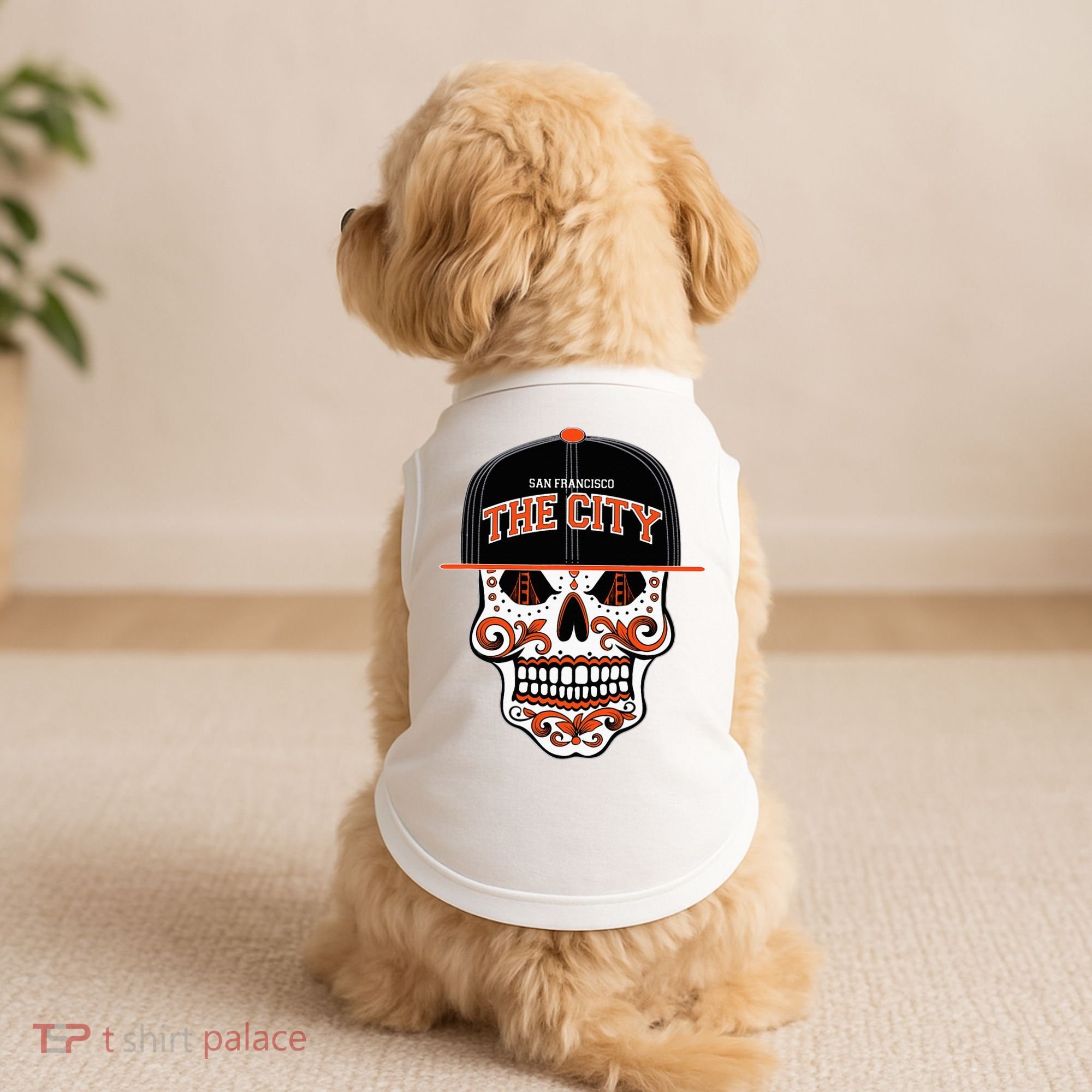 San Francisco The City Sugar Skull Doggie Tank