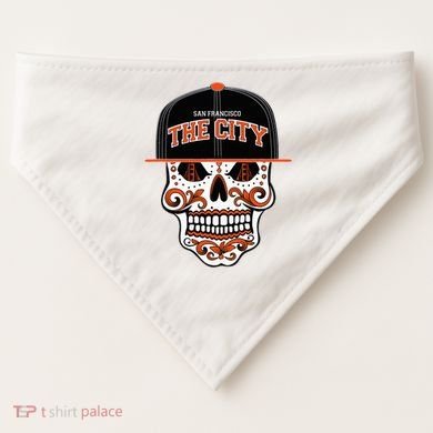 San Francisco The City Sugar Skull USA-Made Doggie Bandana