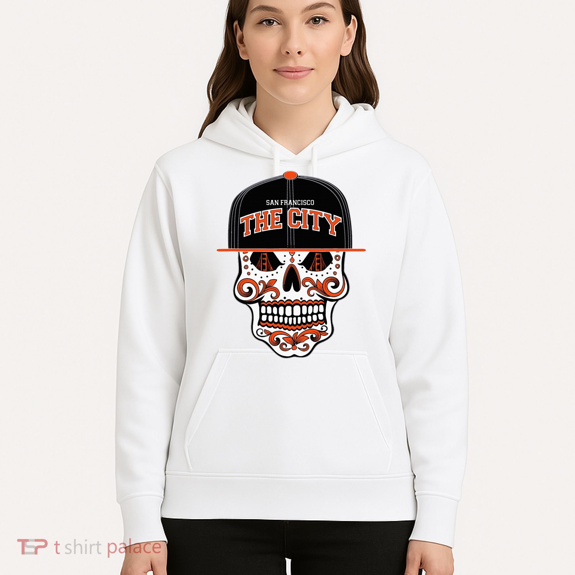 San Francisco The City Sugar Skull Hoodie