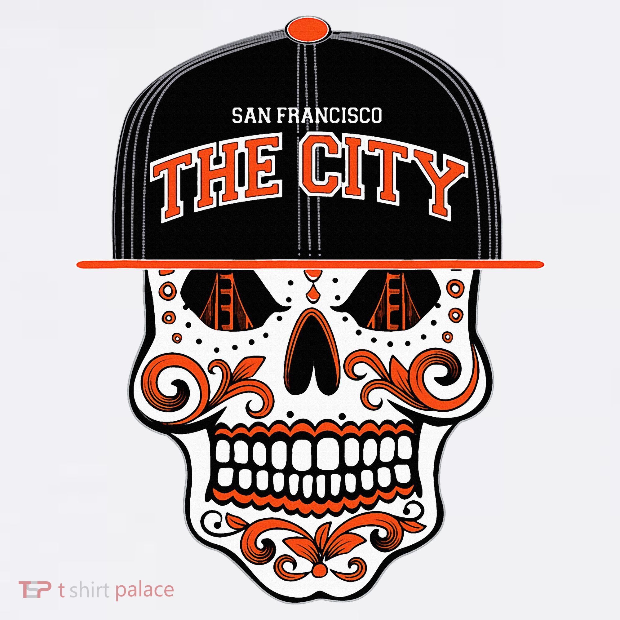 San Francisco The City Sugar Skull Hoodie