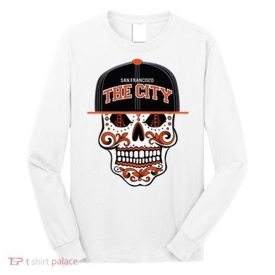 San Francisco The City Sugar Skull Long Sleeve Shirt