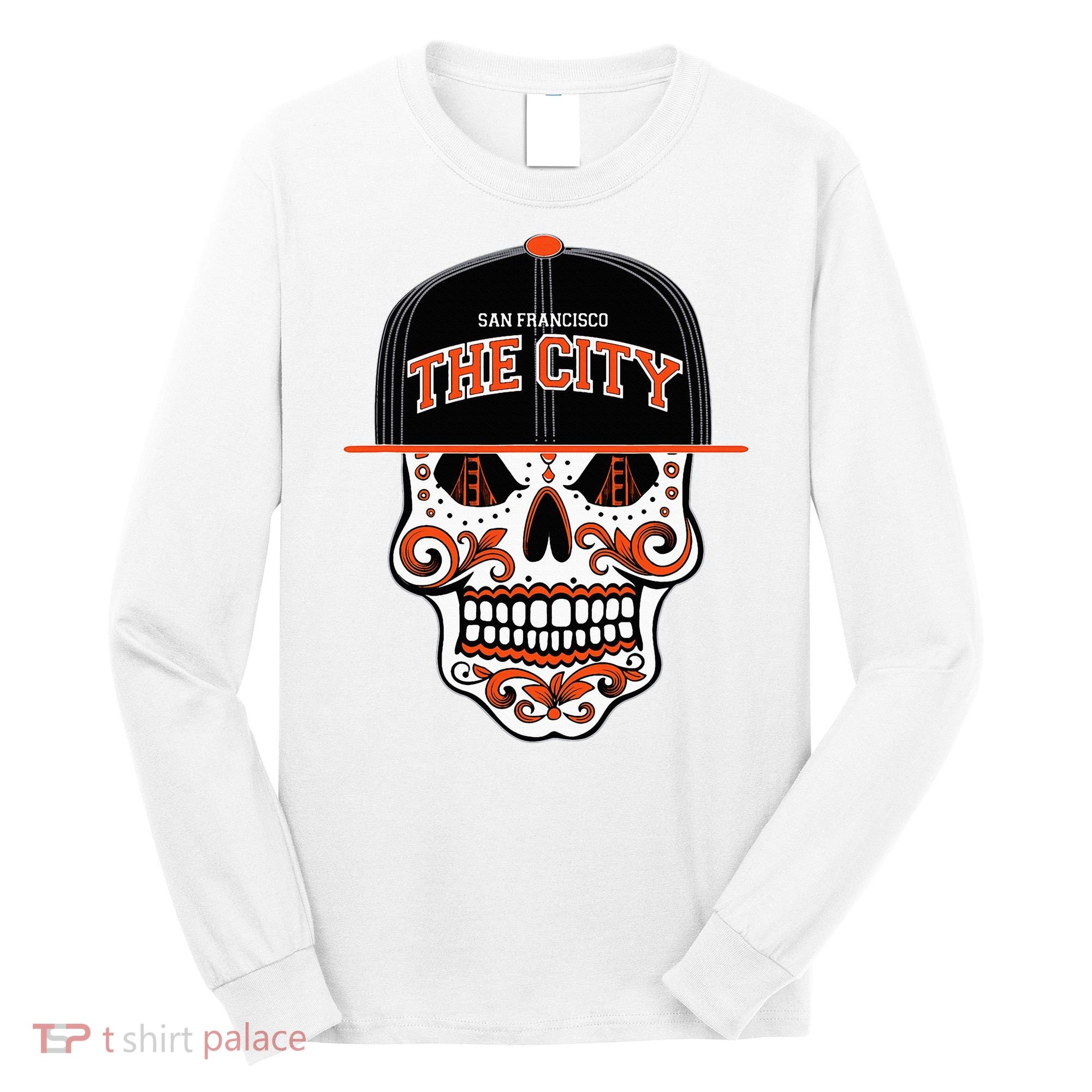 San Francisco The City Sugar Skull Long Sleeve Shirt