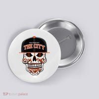 San Francisco The City Sugar Skull Button thumb 0