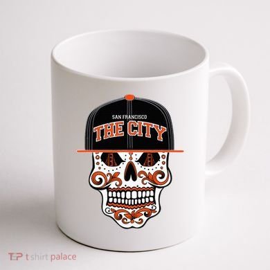 San Francisco The City Sugar Skull Coffee Mug back