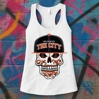 San Francisco The City Sugar Skull Women's Tank Top thumb 3