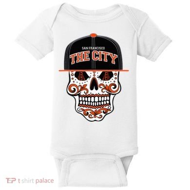 San Francisco The City Sugar Skull Baby Bodysuit