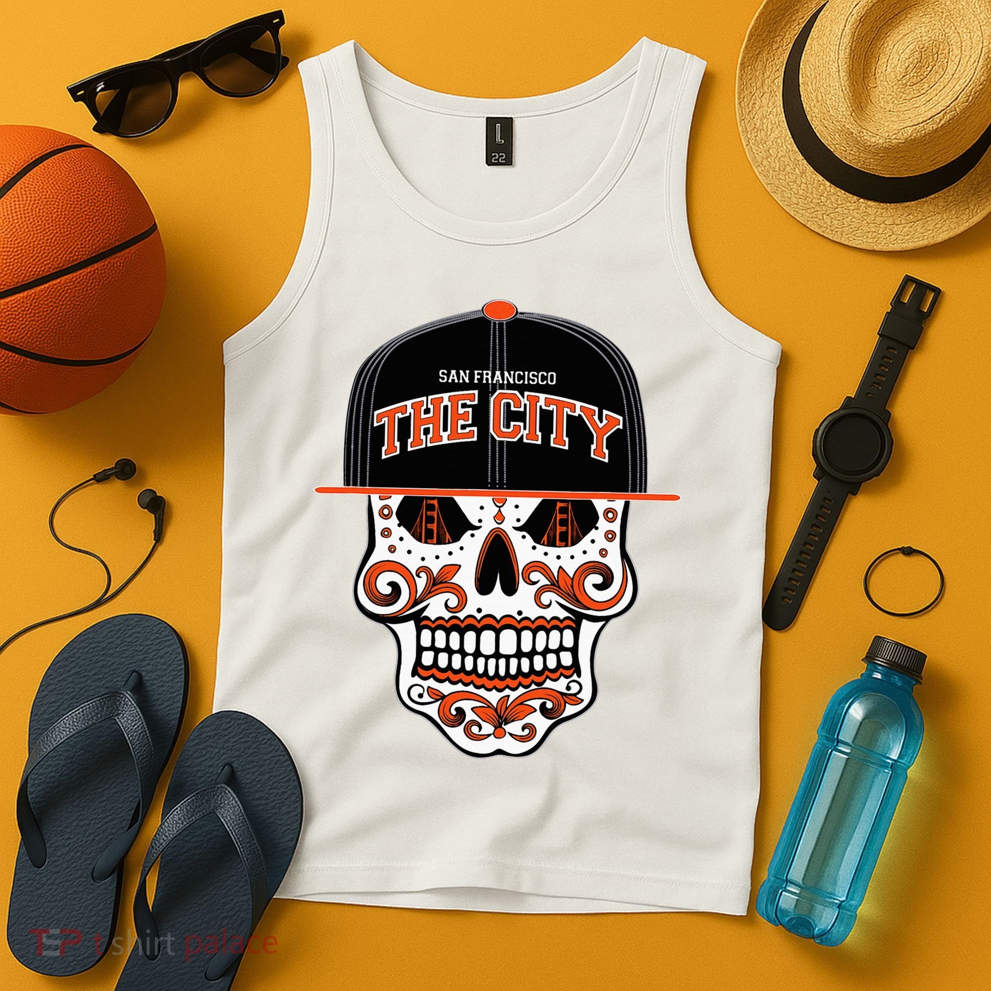 San Francisco The City Sugar Skull Tank Top