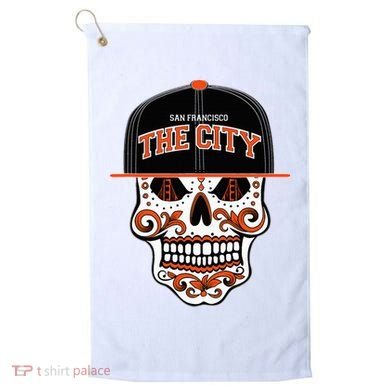 San Francisco The City Sugar Skull Golf Towel