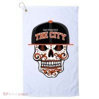 San Francisco The City Sugar Skull Golf Towel thumb 0
