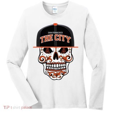 San Francisco The City Sugar Skull Women's Long Sleeve Shirt