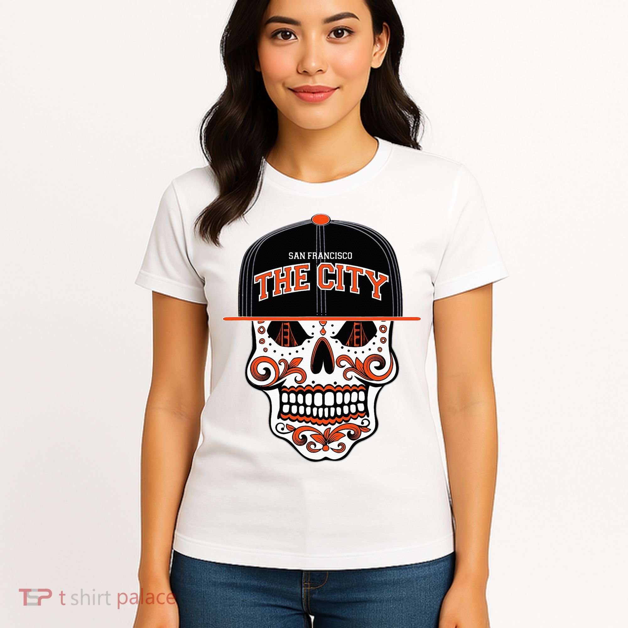 San Francisco The City Sugar Skull Women's T-Shirt