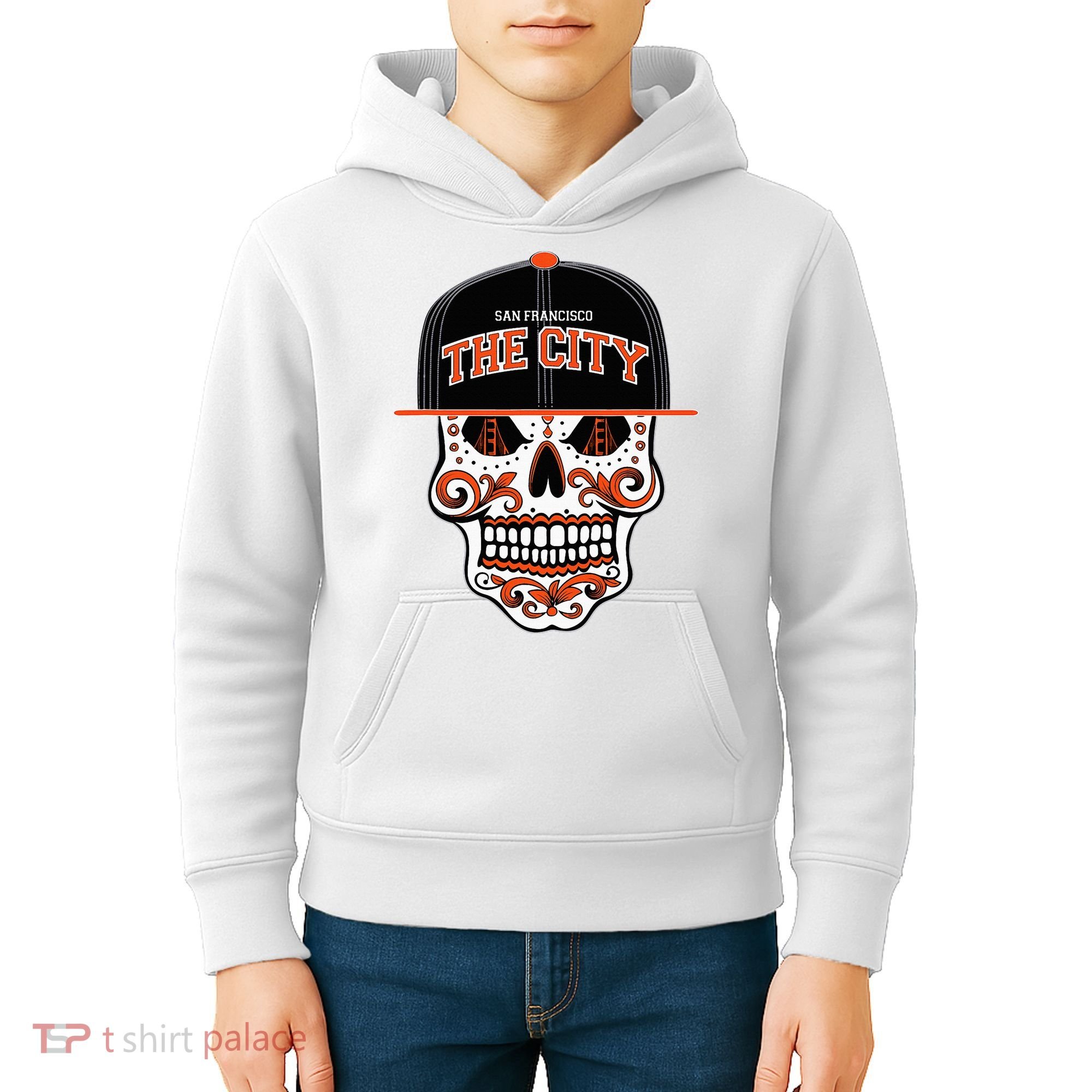 San Francisco The City Sugar Skull Kids Hoodie