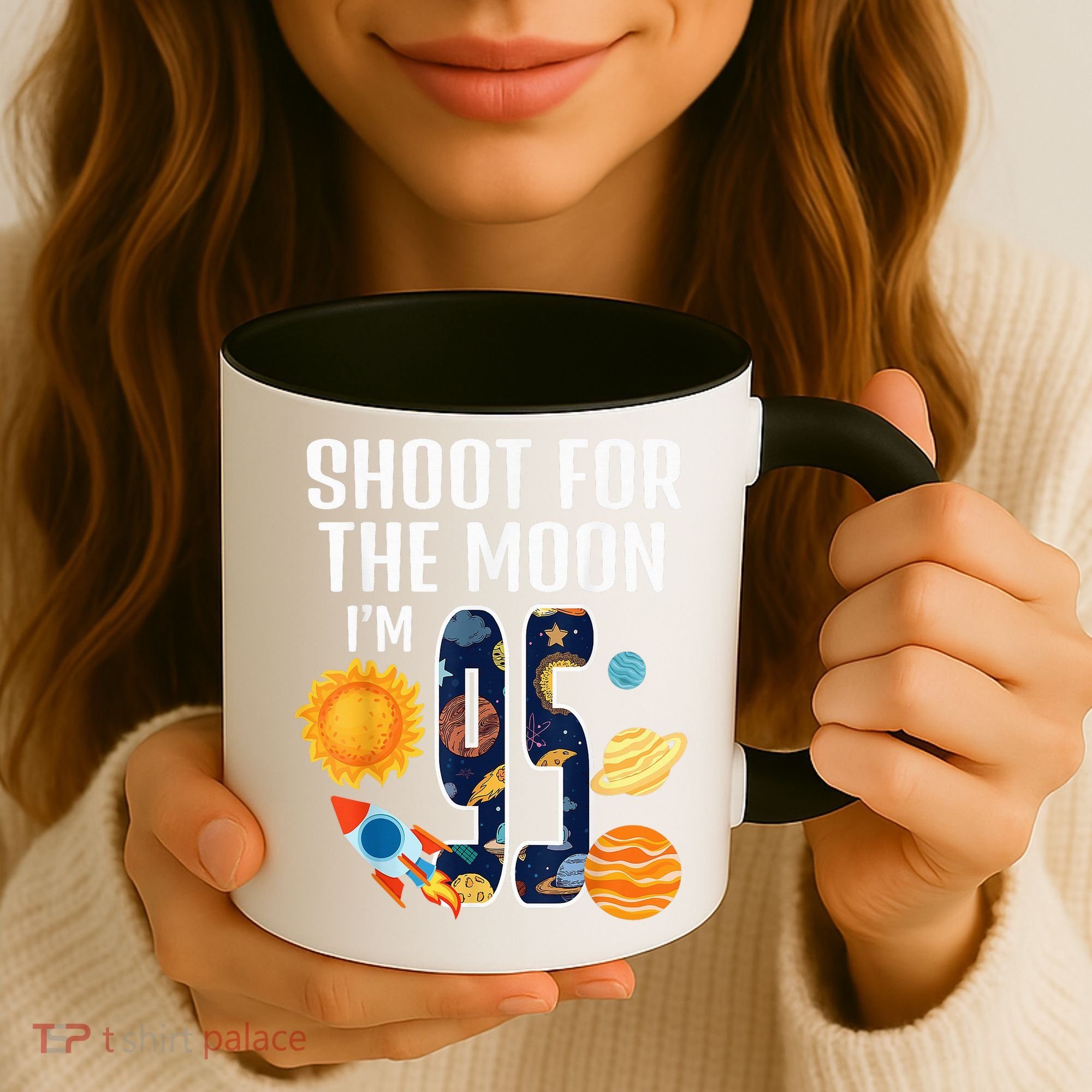 Shoot For The Moon 95th Birthday Outer Space I'M 95 Year Coffee Mug
