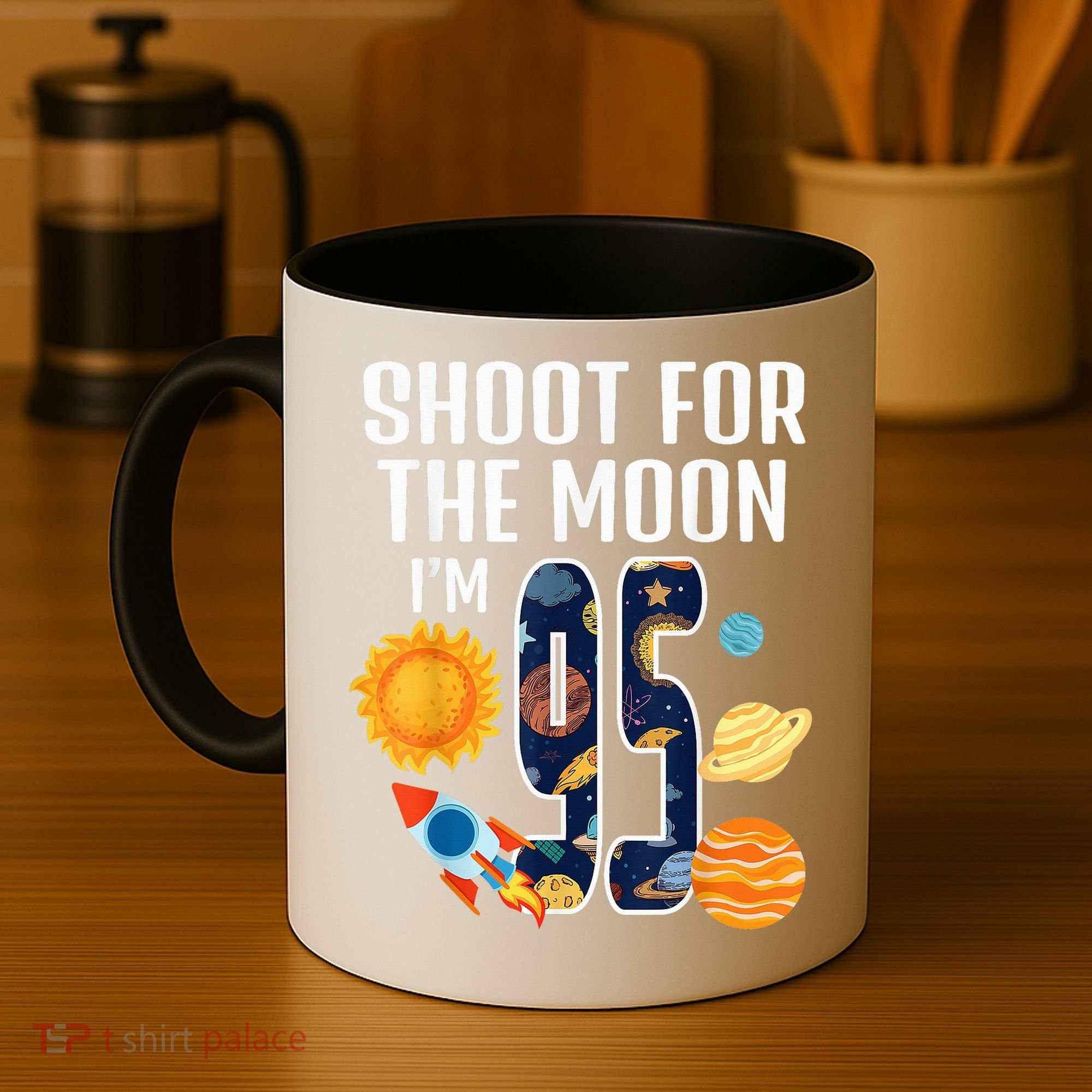 Shoot For The Moon 95th Birthday Outer Space I'M 95 Year Coffee Mug