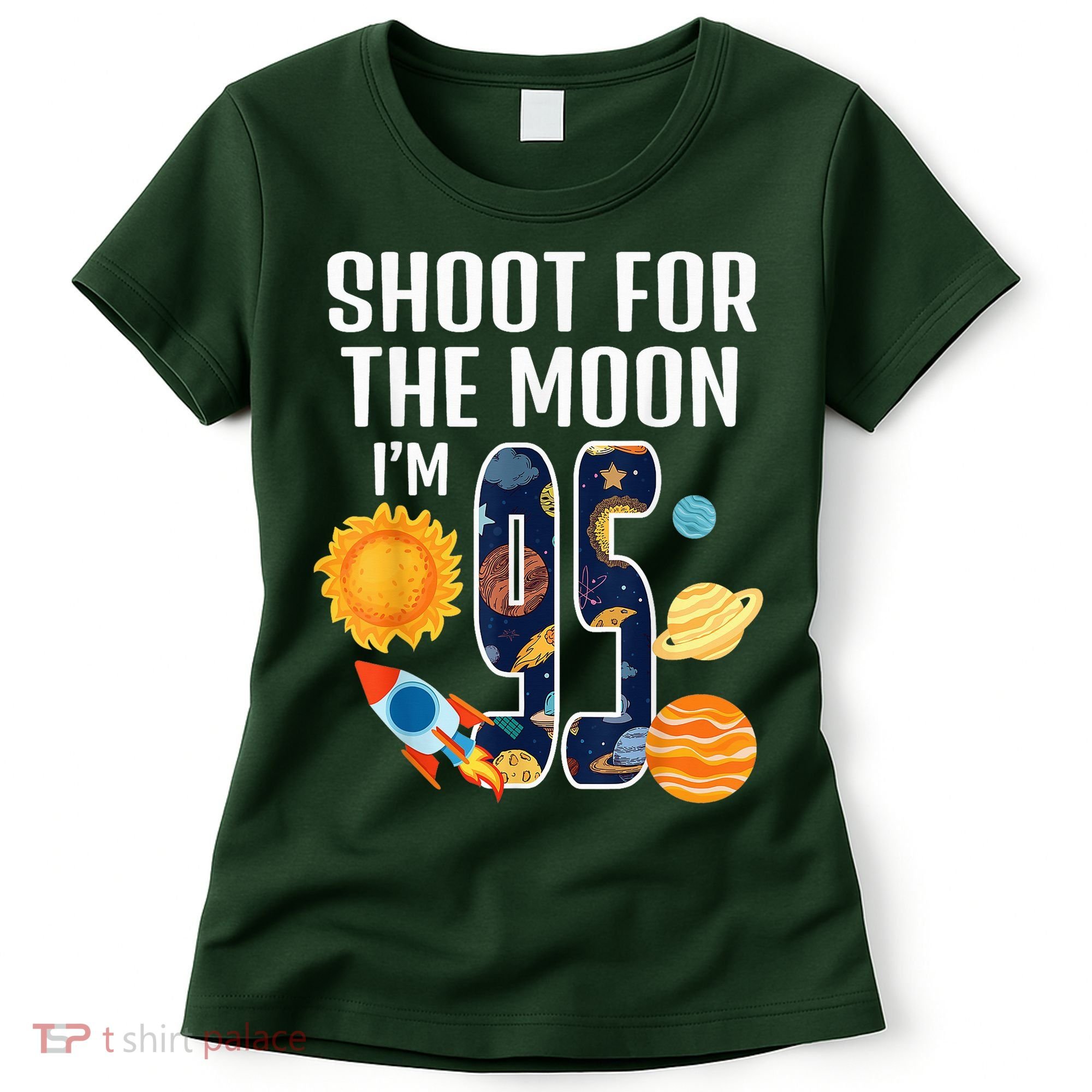 Shoot For The Moon 95th Birthday Outer Space I'M 95 Year Women's T-Shirt