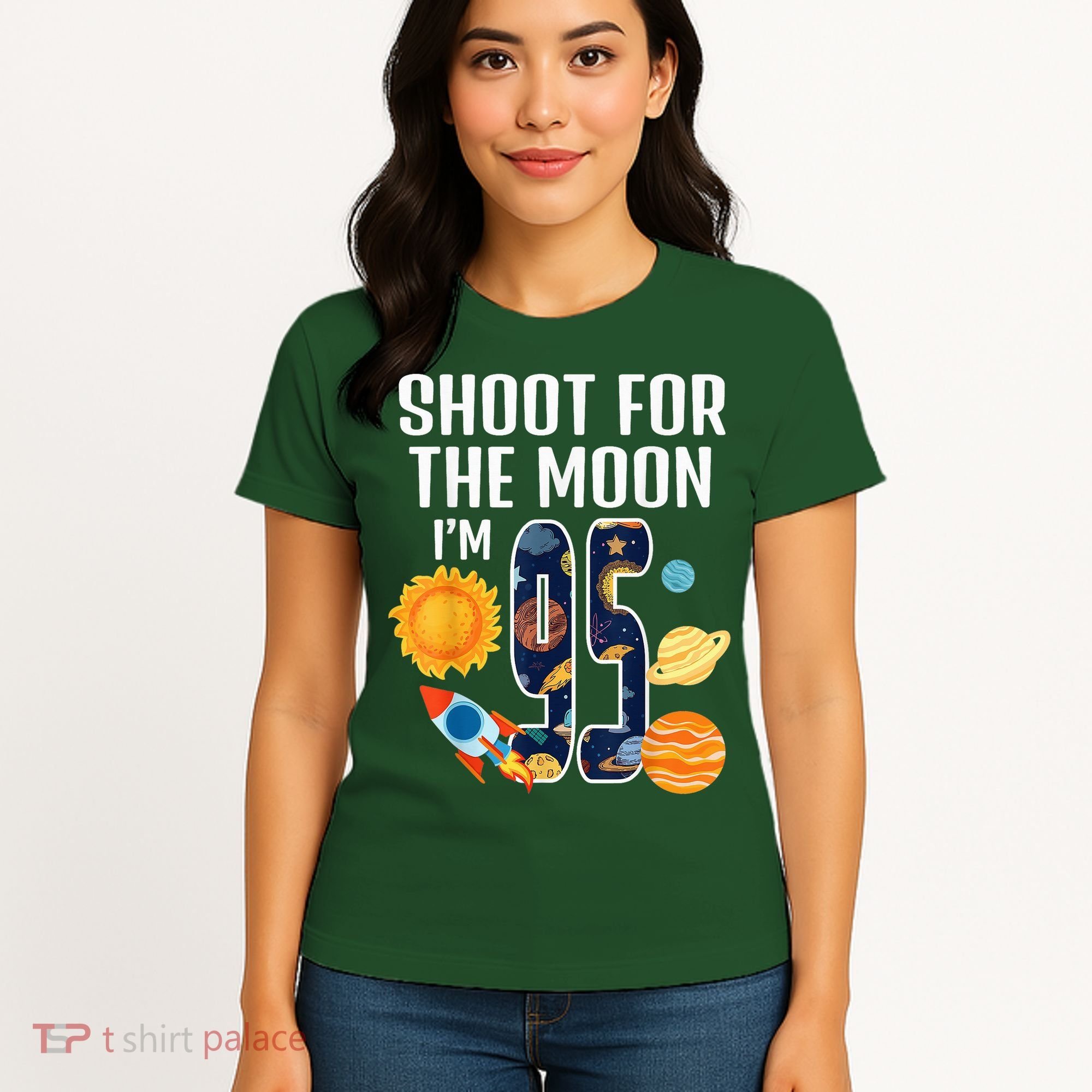 Shoot For The Moon 95th Birthday Outer Space I'M 95 Year Women's T-Shirt
