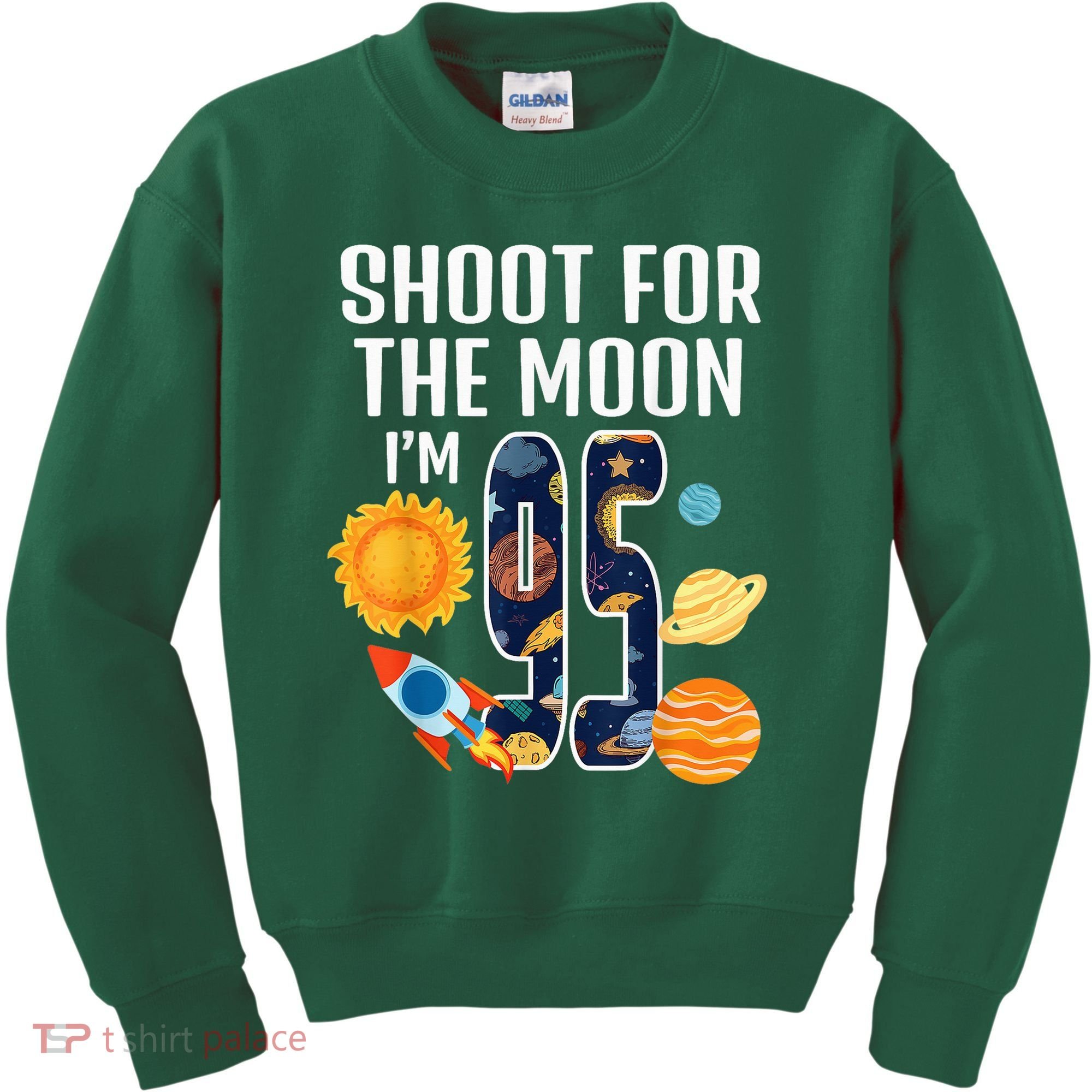 Shoot For The Moon 95th Birthday Outer Space I'M 95 Year Kids Sweatshirt