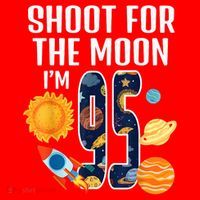 Shoot For The Moon 95th Birthday Outer Space I'M 95 Year Santa Hat thumb 1