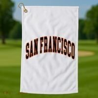 San Francisco Text Golf Towel thumb 1