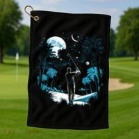 Shoot For The Stars Pro Golf Player Golf Dad Gift For Dad Father's Day Golf Towel thumb 1