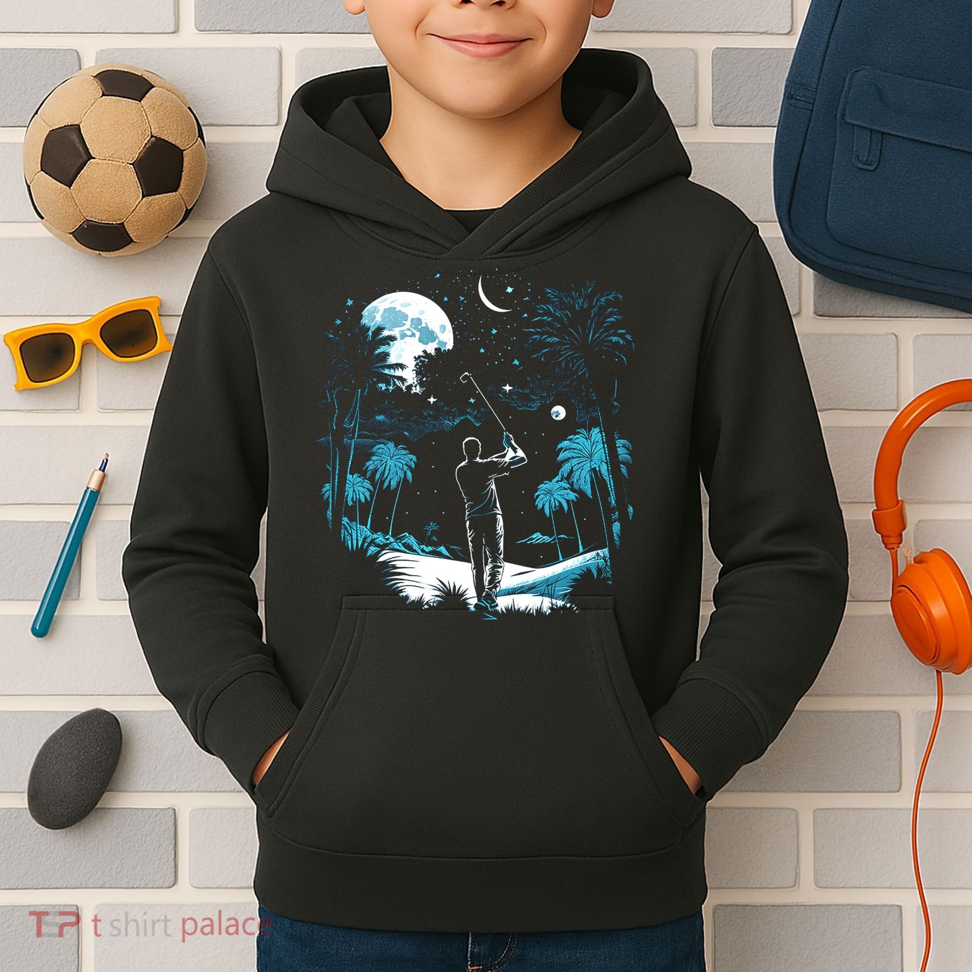 Shoot For The Stars Pro Golf Player Golf Dad Gift For Dad Father's Day Kids Hoodie