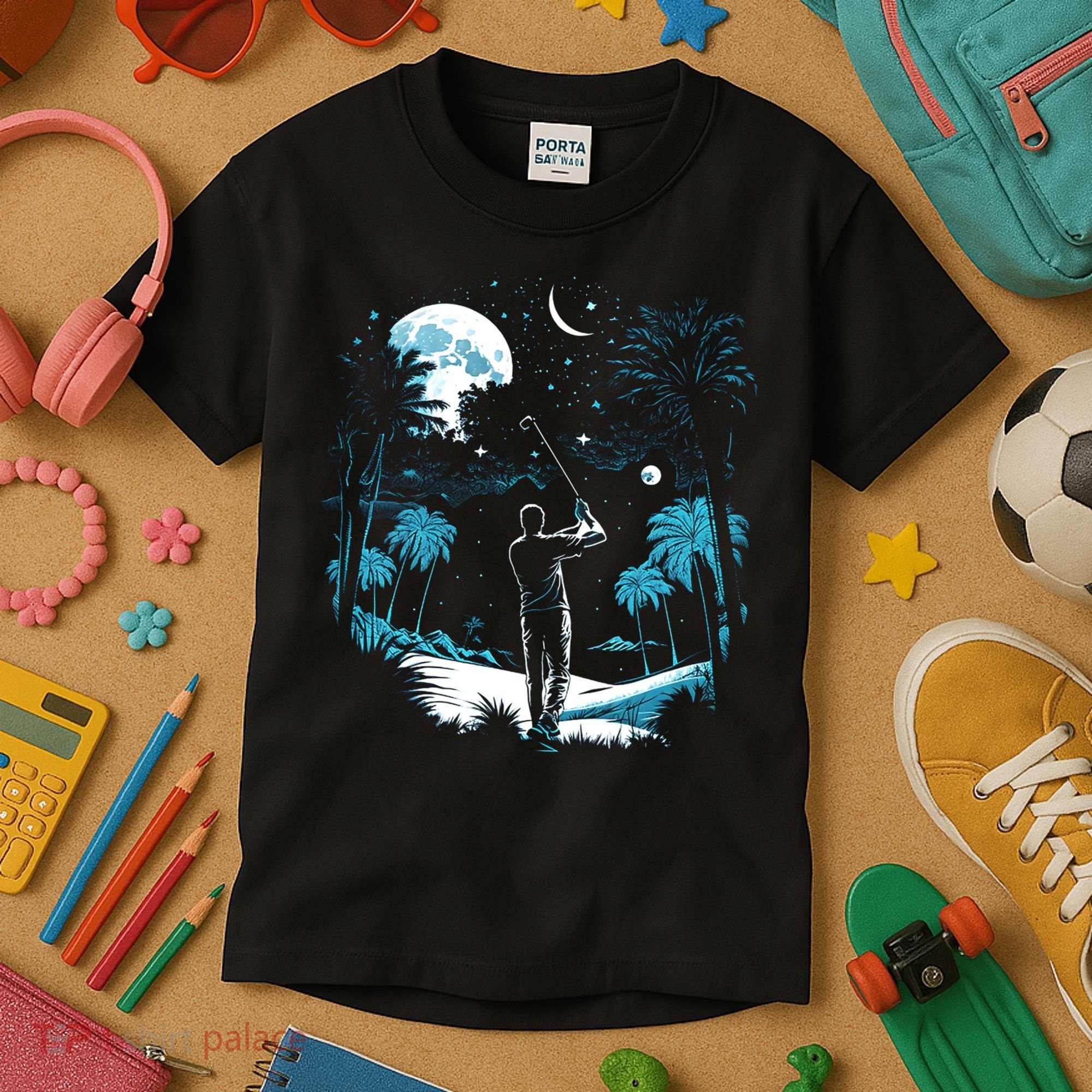 Shoot For The Stars Pro Golf Player Golf Dad Gift For Dad Father's Day Kids T-Shirt