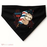 Sloth For The Fourth Of July Fireworks Kids USA-Made Doggie Bandana thumb 0