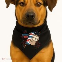 Sloth For The Fourth Of July Fireworks Kids USA-Made Doggie Bandana thumb 1